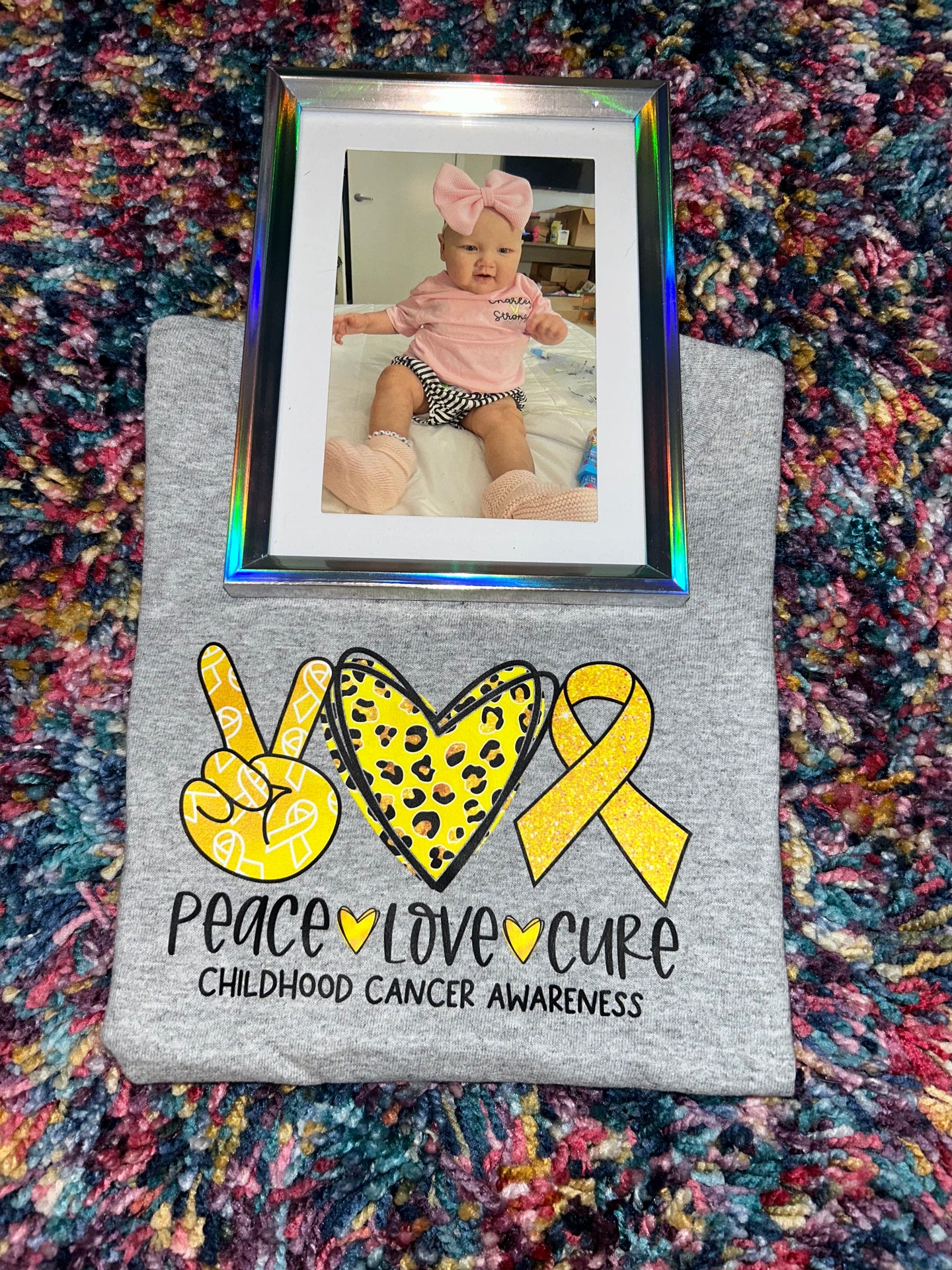 Peace Love Cure KIDS TEE RTS