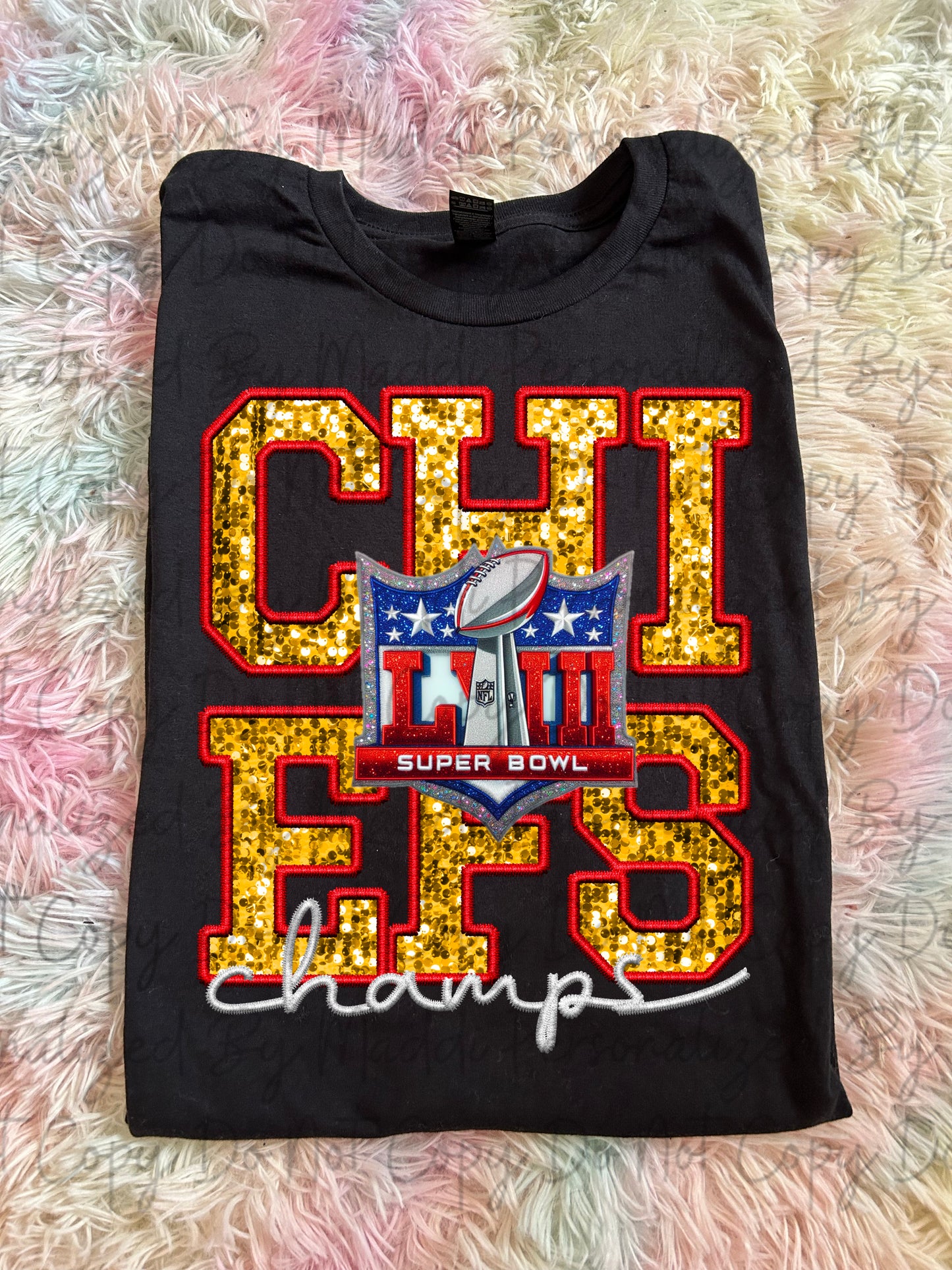 Chiefs Champs Faux Glitter PREORDER