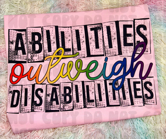Abilities Outweigh Disabilities BB Fundraiser TUESDAY PREORDER