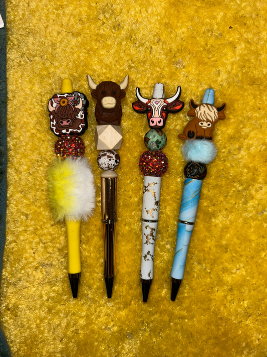 Cow Beaded Pens RTS