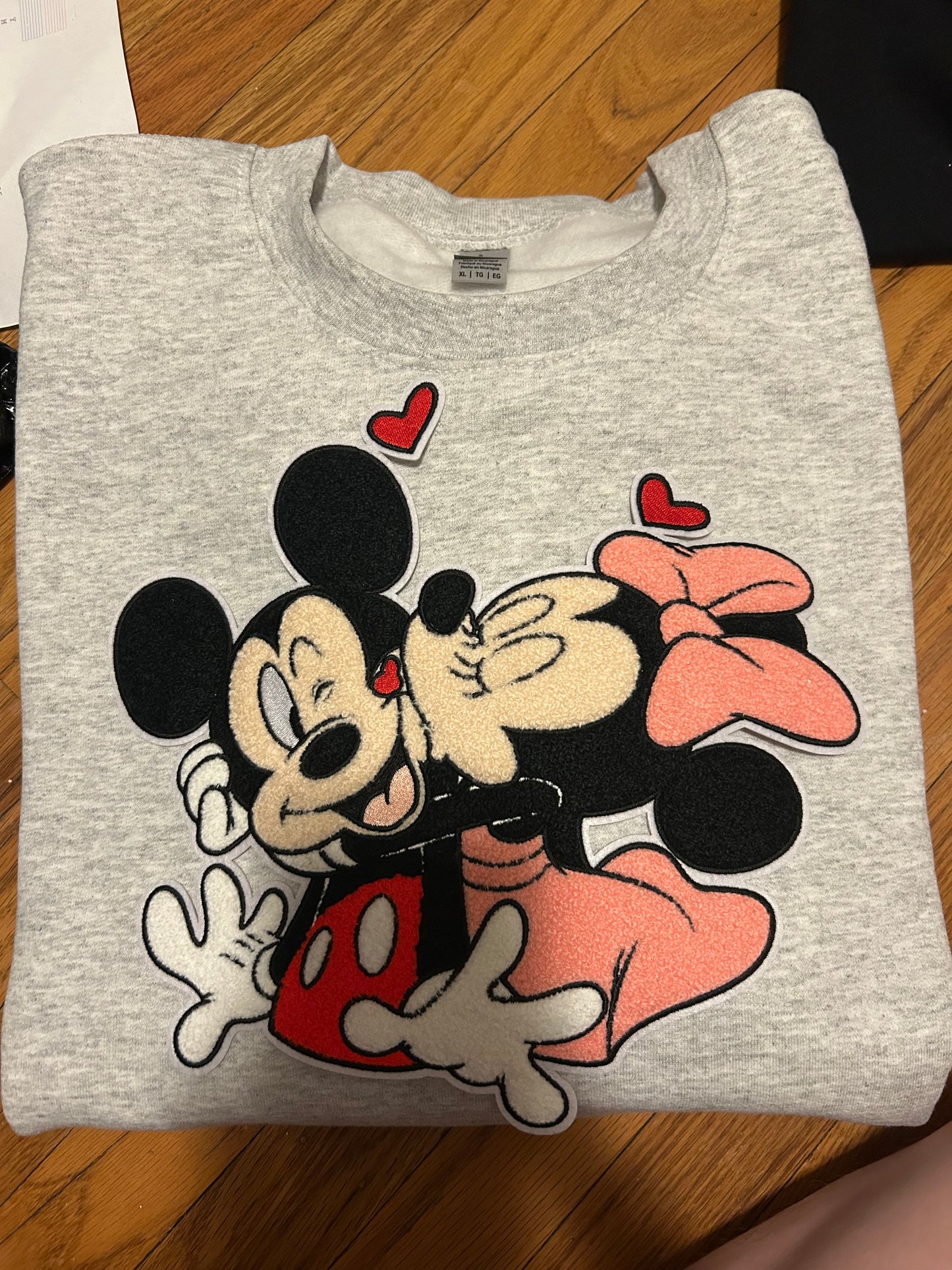 Mouse Valentine Chenille Patch Sweatshirt PREORDER