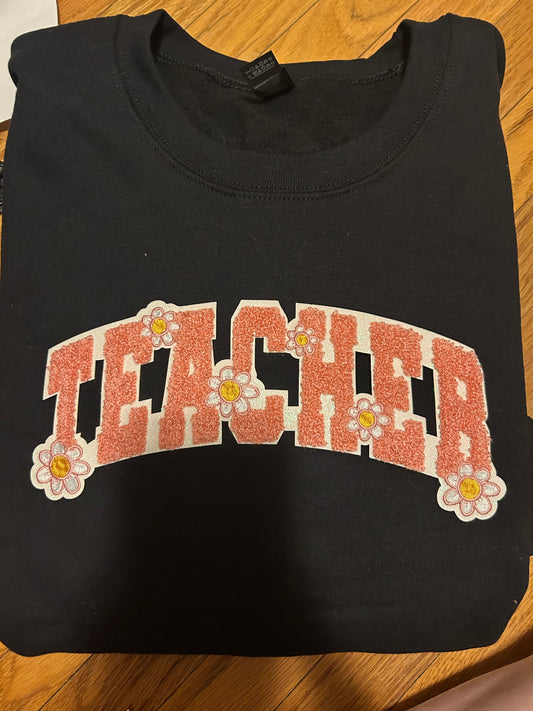 Teacher Sequin Patch Sweatshirt PREORDER