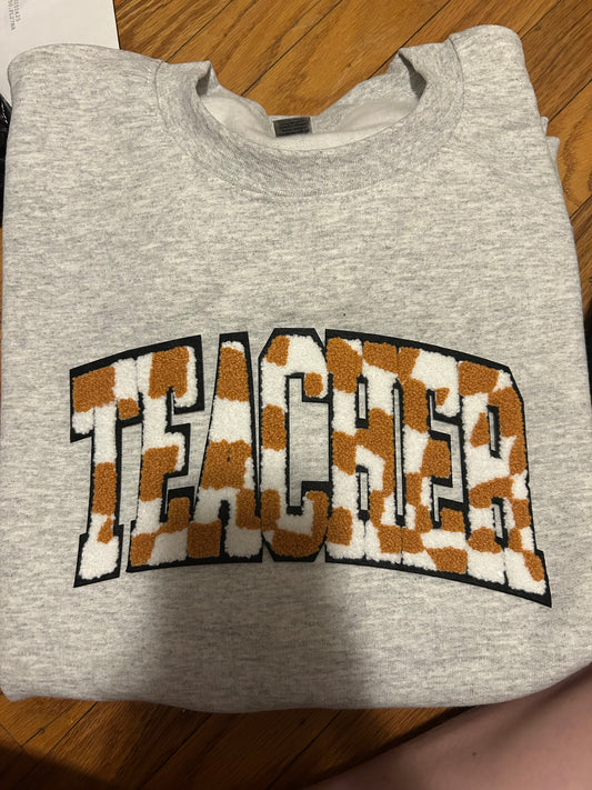 Teacher Chenille Patch Sweatshirt PREORDER