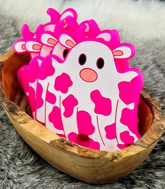 Pink Cow Ghost Tumbler Tag RTS