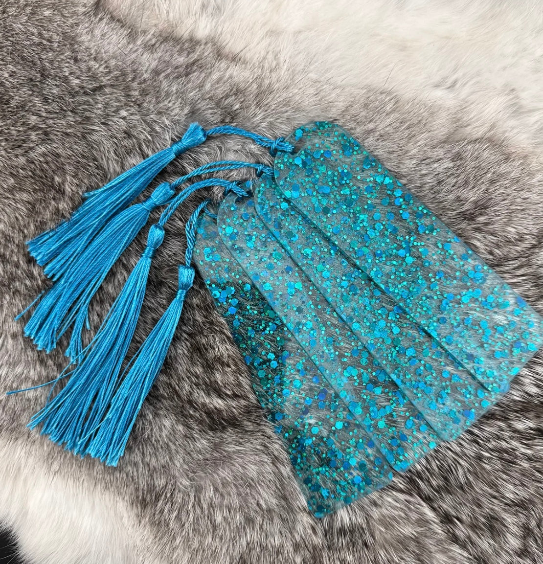 Turquoise Glitter Bookmark RTS