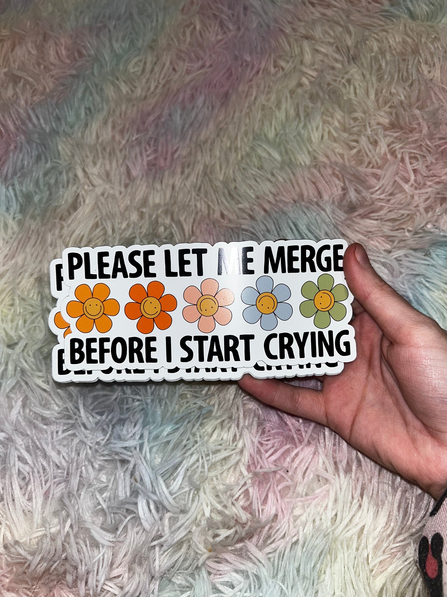 Let Me Merge Before I Cry Car Magnet RTS